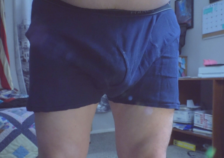 Post Cum Worn Briefs Navy Blue